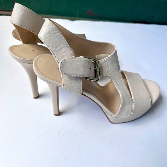 Nine West High Heel Sandal Leather Open Toe Heel size 7M - Picture 1 of 6